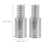 4-pack of metal threaded connectors for replacing heads on broom and mop handles.